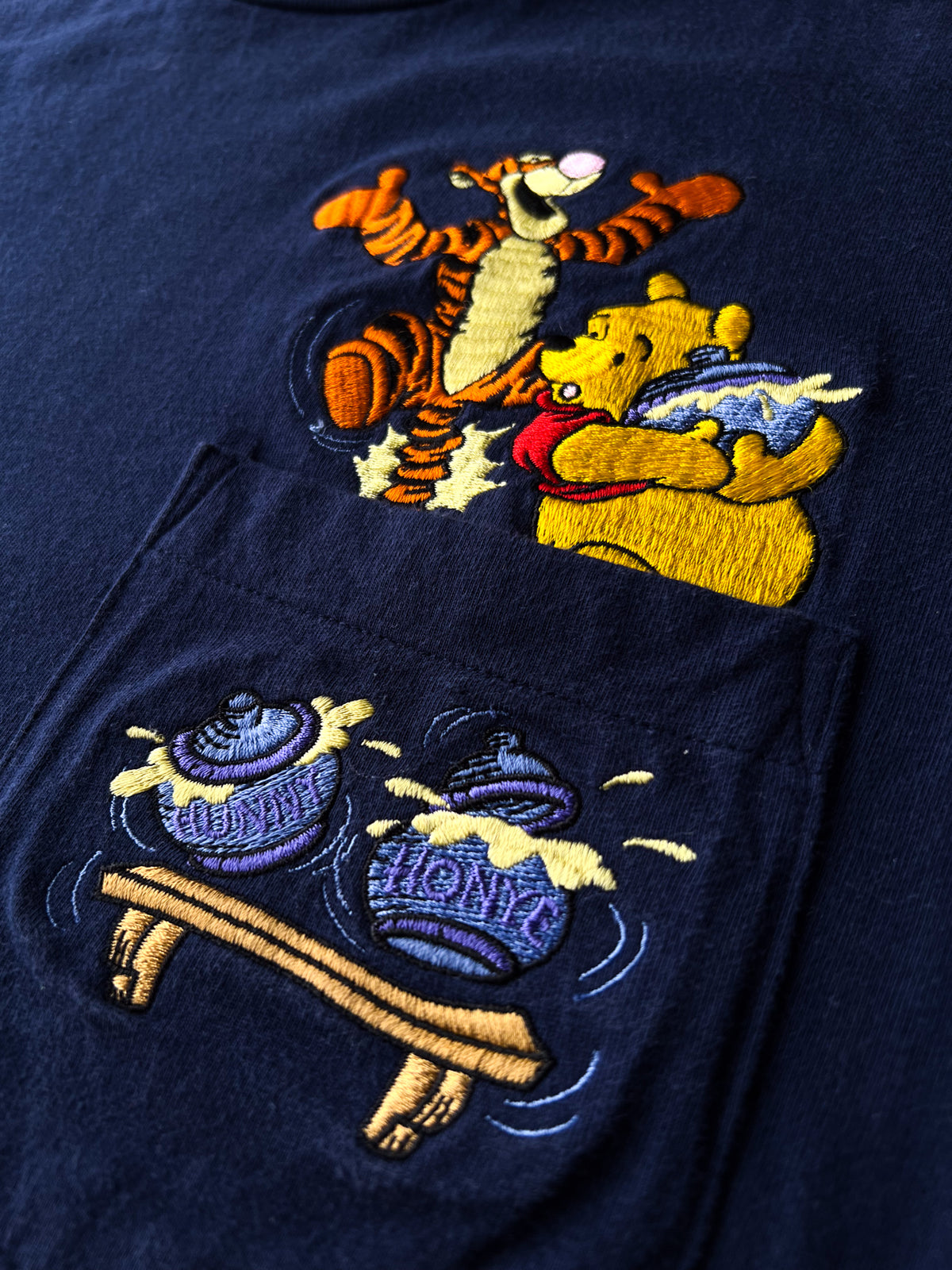 Pooh And Tigger Hunny Pots Embroidered T-Shirt