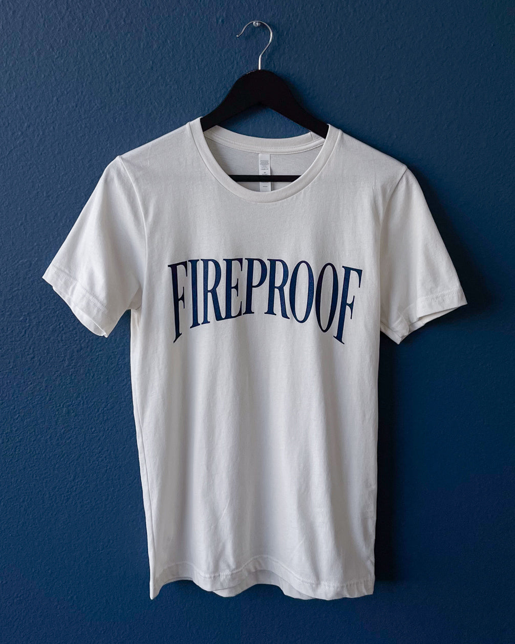 Market Fireproof Blue & White T-Shirt