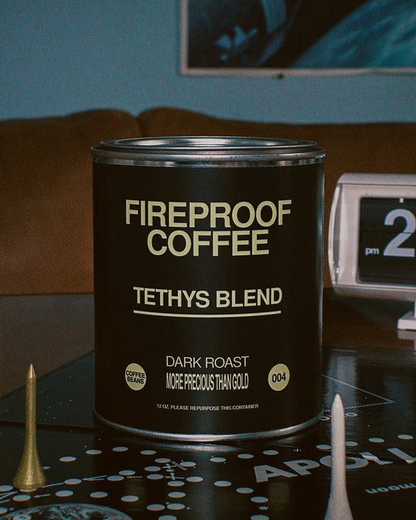 Tethys Blend Whole Bean Dark Roast Coffee Can