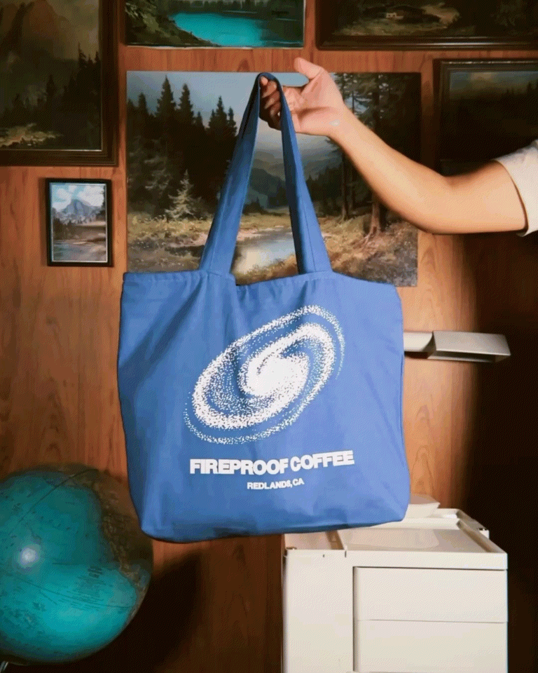 Milky Way Blue Tote – Fireproof Coffee