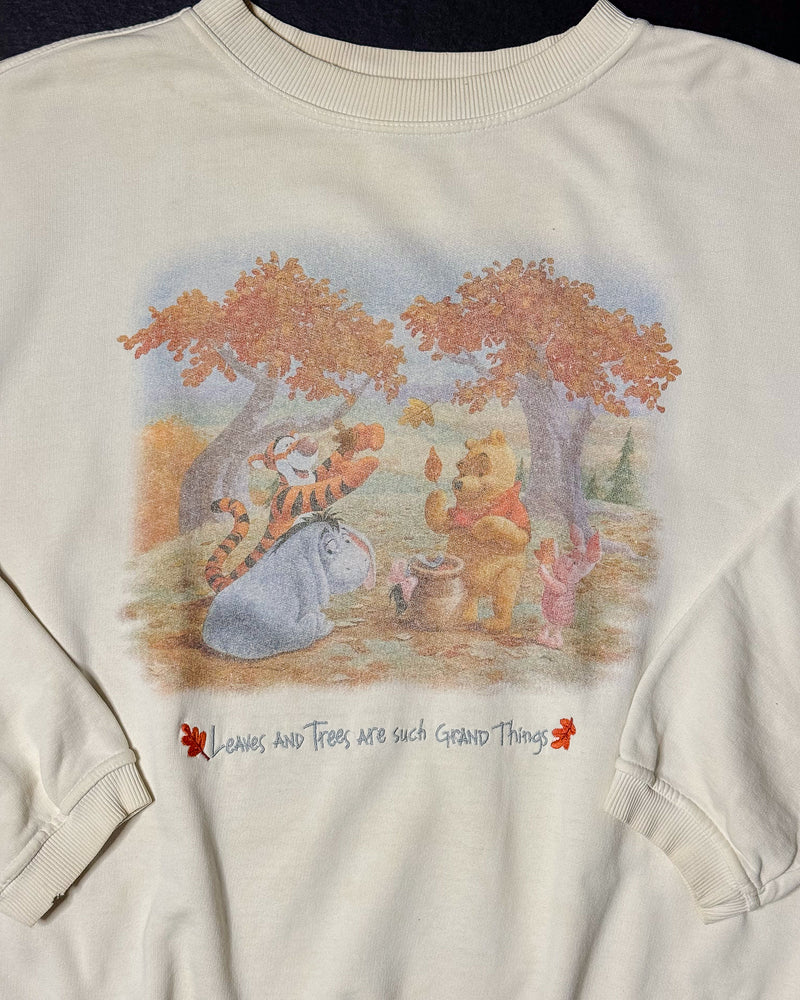 (XL) Vintage Pooh and Friends "Leaves and Trees are such grand things" Embroidered Crewneck Sweater