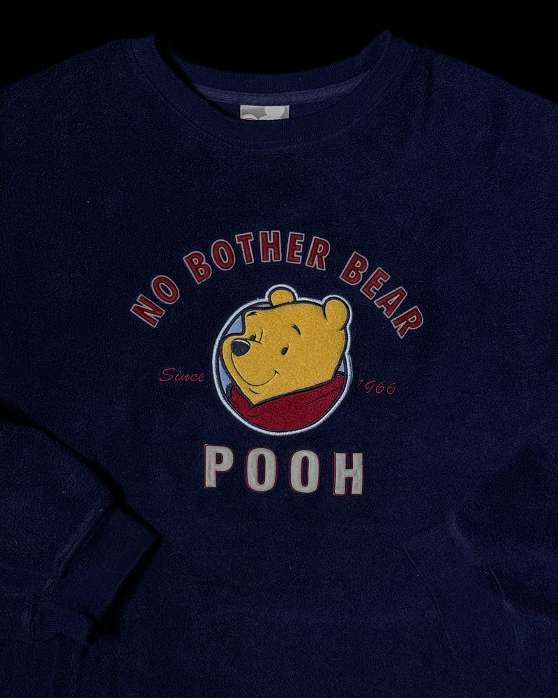 (XL) Vintage Winnie the Pooh "No Bother Bear" Embroidered Crewneck Fleece Sweater