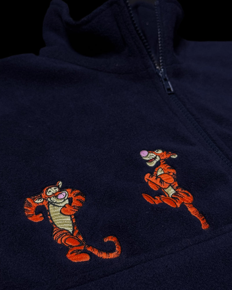 (M) Vintage Four sides of Tigger Embroidered Quarter Zip Fleece Sweater