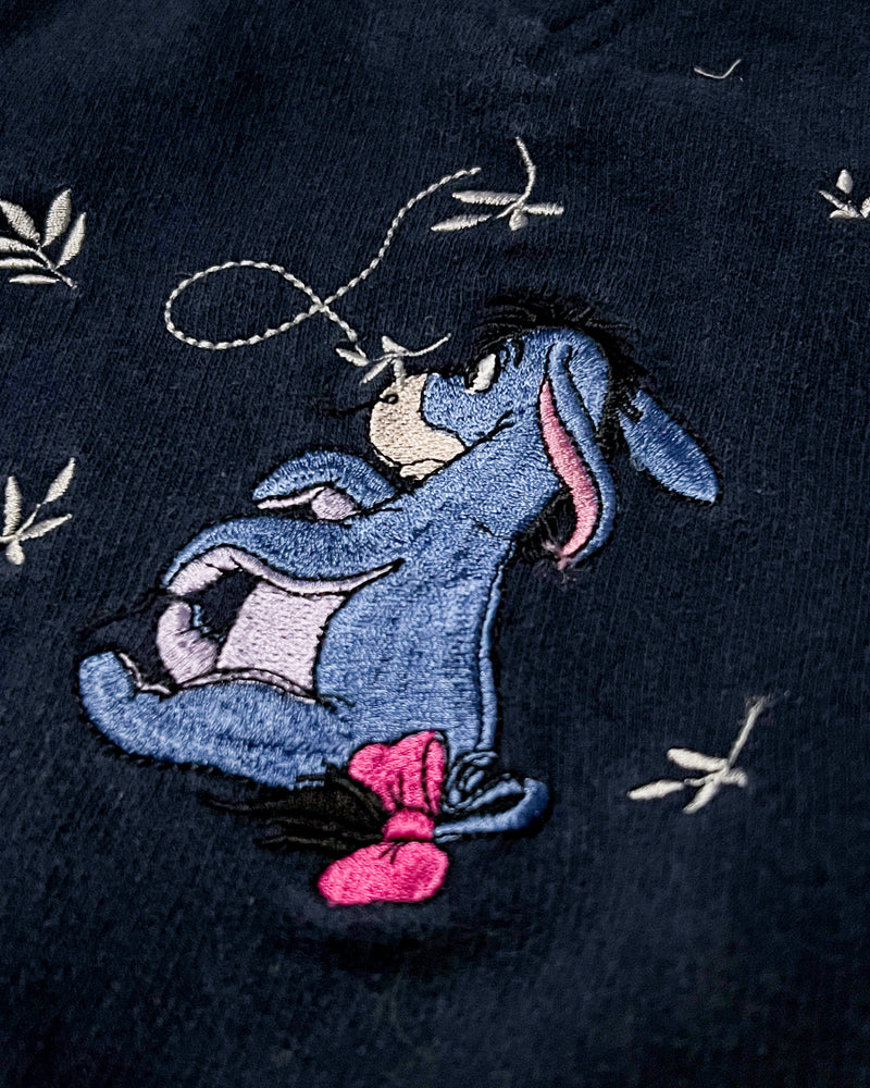 (L) Vintage Eeyore Leaves Falling All Around Embroidered Crewneck Sweater