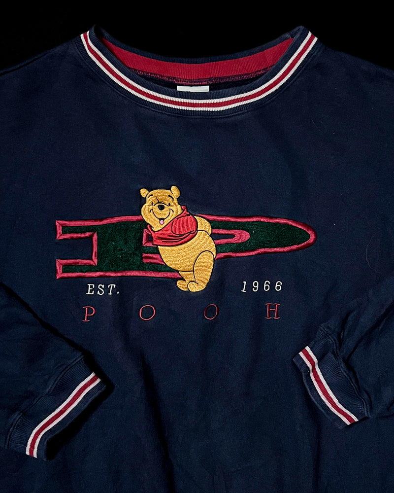 (XL) Vintage Winnie the Pooh Tongue Out Embroidered Crewneck Sweater