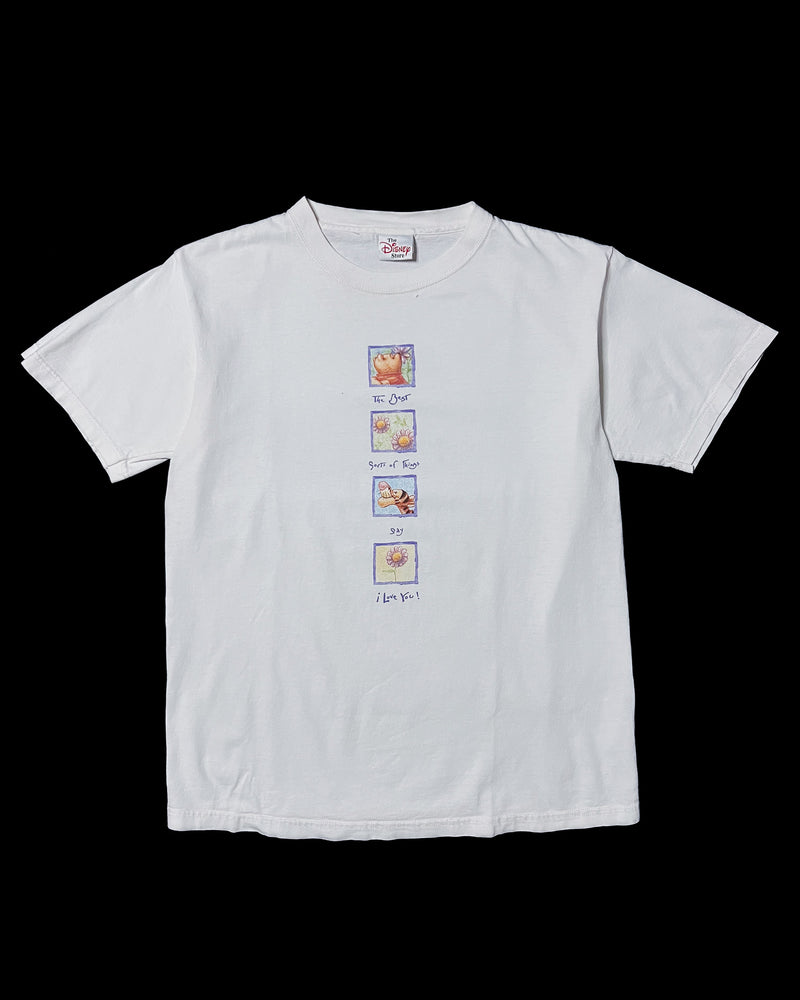(M) Vintage Pooh and Tigger "The best sort of things say I love you" White Crewneck T-Shirt