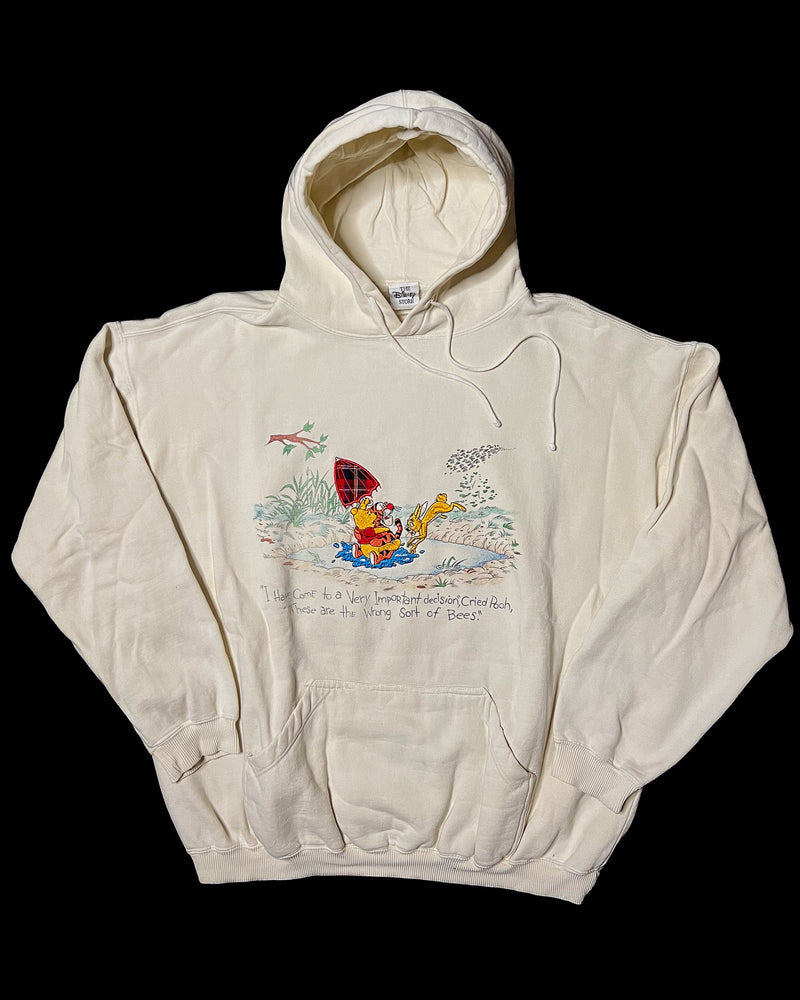 (L) Vintage Pooh, Tigger and Rabbit "Wrong Sort of Bees" Embroidered Hoodie Sweater