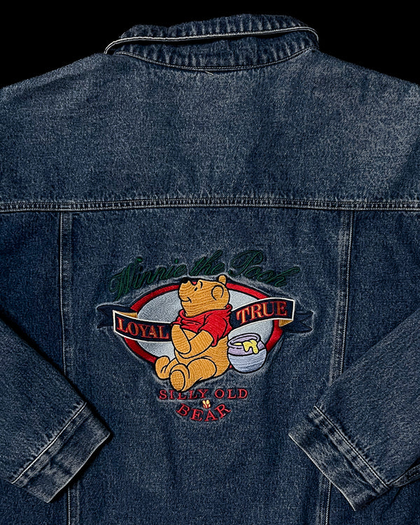 (M) Vintage Winnie the Pooh "Loyal True Silly Old Bear" Embroidered Denim Jacket