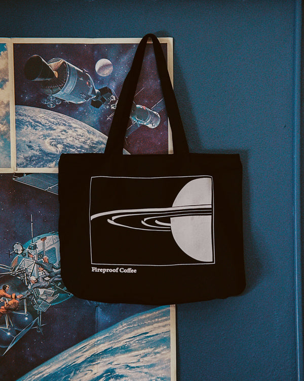 Saturn Rings Black Tote