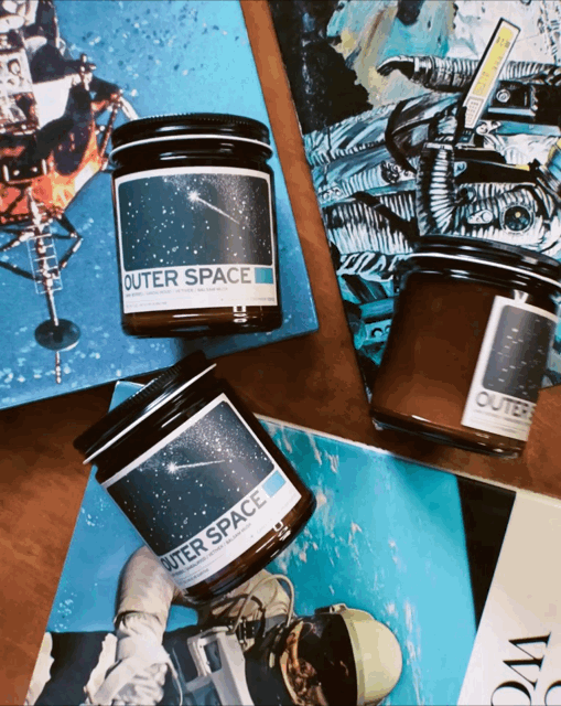 Outer Space Wooden Wick Candle