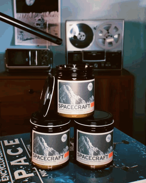 Spacecraft Wooden Wick Candle