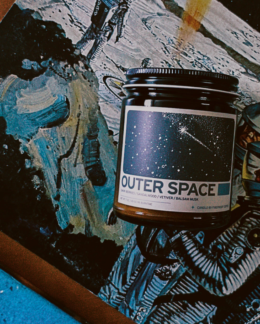 Outer Space Wooden Wick Candle